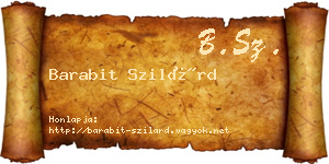 Barabit Szilárd névjegykártya